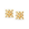 Dainty Diamond and Gold Nakshatra Stud Earrings,,hi-res 