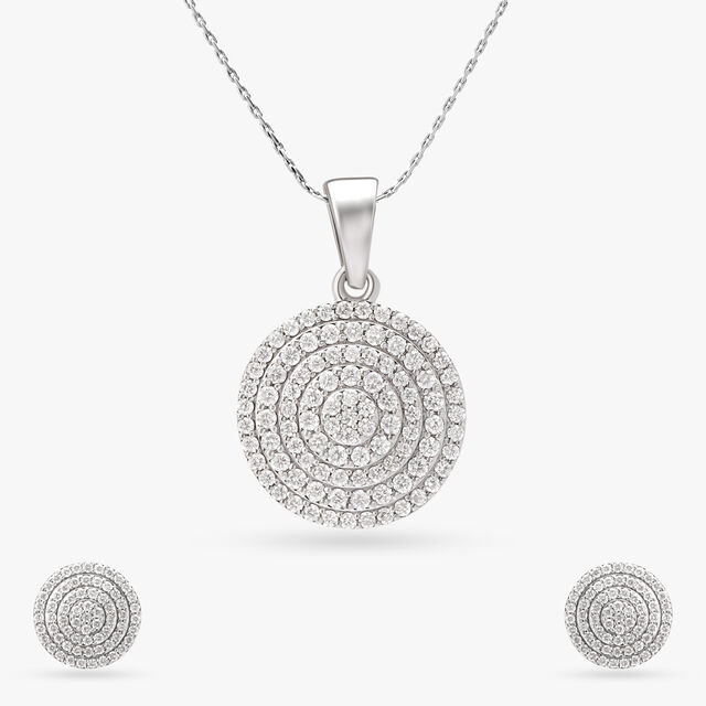 Radiant Diamond Pendant and Stud Set 2
