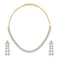 Timeless Diamond Necklace Set in Yellow and White Gold 