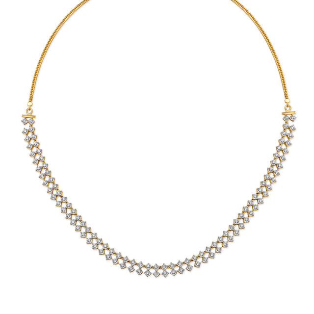 Timeless Diamond Necklace Set in Yellow and White Gold 2