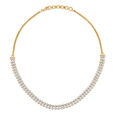 Classical Yellow and White Gold Diamond Studded Necklace,,hi-res 