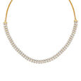 Classical Yellow and White Gold Diamond Studded Necklace,,hi-res 2