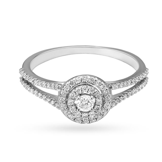 Charming Halo Diamond Finger Ring