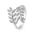 Flourishing 18 Karat White Gold And Diamond Leaf Ring,,hi-res 