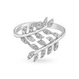Flourishing 18 Karat White Gold And Diamond Leaf Ring,,hi-res 2