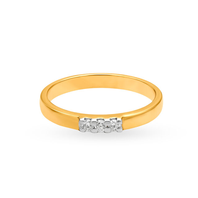 Simplistic 18 Karat Yellow Gold And Diamond Finger Ring,,hi-res 2