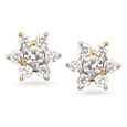 Sublime Floral Gold and Diamond Stud Earrings,,hi-res 
