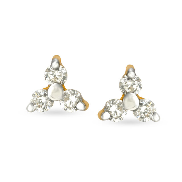 Contemporary Multi Diamond Stud Earrings 2