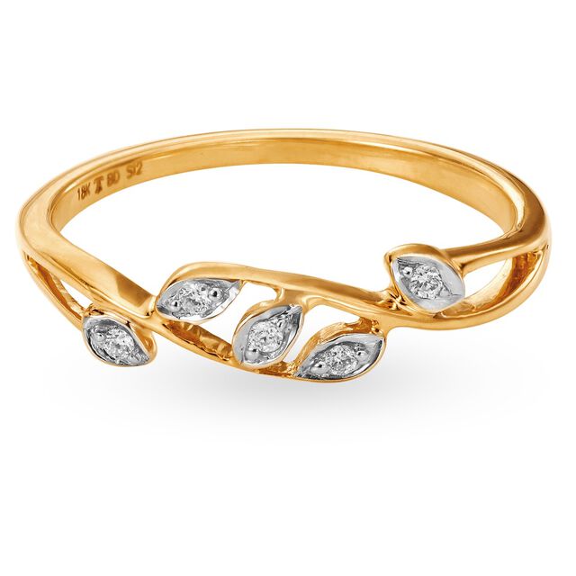 Exquisite Diamond Leaf Pattern Vine Ring,,hi-res 2