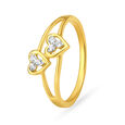 Dual Heart 18 Karat Gold And Diamond Finger Ring,,hi-res 