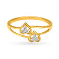 Dual Heart 18 Karat Gold And Diamond Finger Ring,,hi-res 2