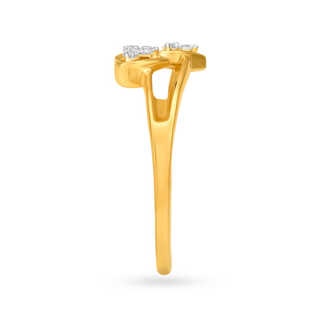 Dual Heart 18 Karat Gold And Diamond Finger Ring,,hi-res 3