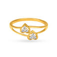 Romantic 18 Karat Yellow Gold And Diamond Dual Hearts Ring,,hi-res 2