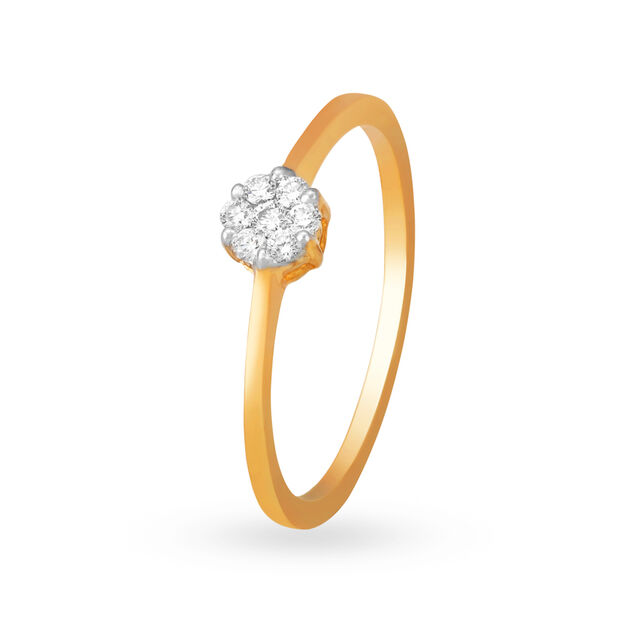 Timeless 18 Karat Yellow Gold And Diamond Floral Ring,,hi-res 