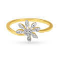 Striking Floral Gold and Diamond Finger Ring,,hi-res 2
