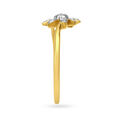 Striking Floral Gold and Diamond Finger Ring,,hi-res 3