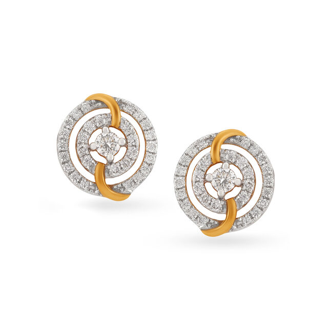 Traditional Cluster Diamond Stud Earrings 