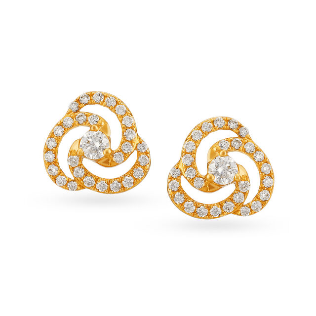 Contemporary Eternity Diamond Stud Earrings 