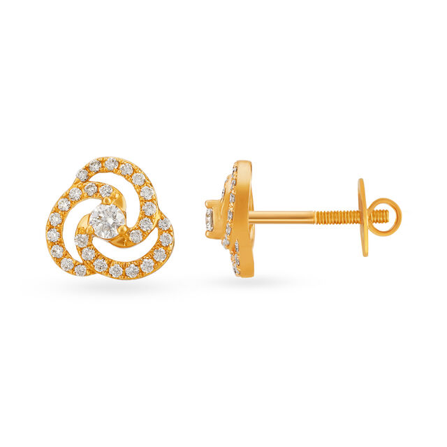 Contemporary Eternity Diamond Stud Earrings 2