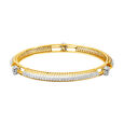 Carved Floral Motif Diamond Bangle,,hi-res 