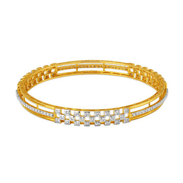Stunning Alternate Link Pattern Square Diamond Bangle