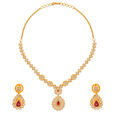 Beguiling Geometric Tourmaline Studded Gold Necklace Set,,hi-res 
