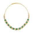 Aesthetic Onyx Studded Subtle Floral Design Gold Necklace Set,,hi-res 2