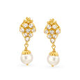 Fanciable Floral Design Pearl Studded Gold Necklace Set 3