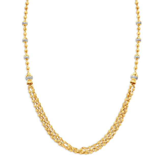 Resplendent Yellow Gold Triple String Ball Chain,,hi-res 