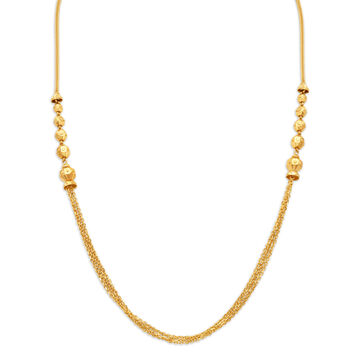 Captivating Yellow Gold Triple String Ball Chain