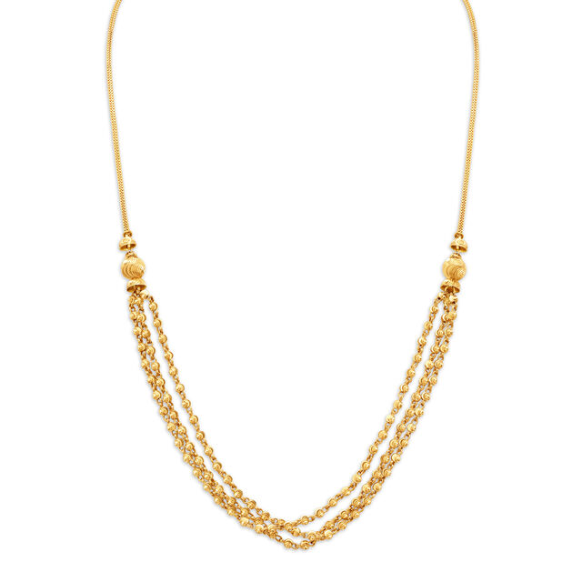 Mesmerizing Yellow Gold Triple String Ball Chain,,hi-res 