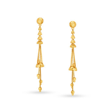 Delicate 18 Karat Yellow Gold Tiered Drops