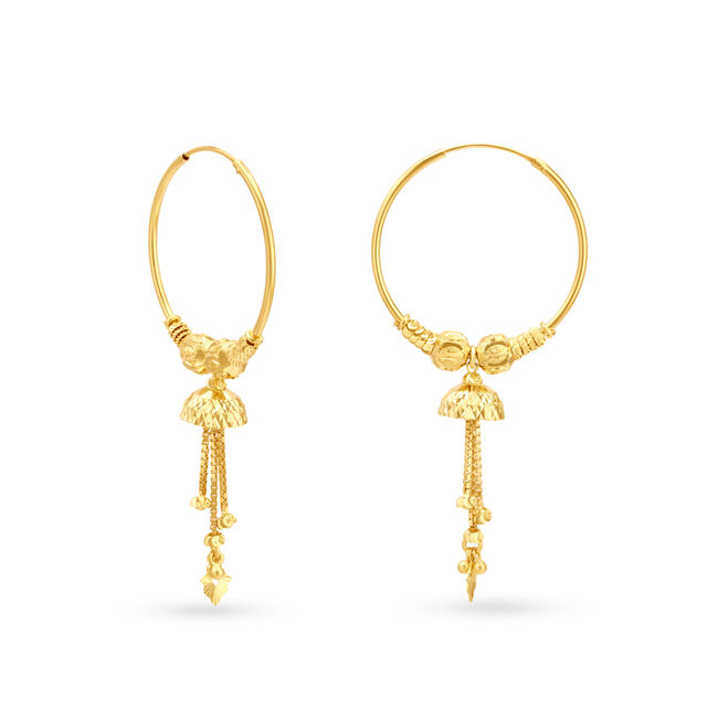 Sophisticated 18 Karat Yellow Gold Hoop Earrings,,hi-res 2