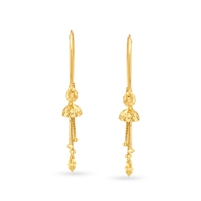 Sophisticated 18 Karat Yellow Gold Hoop Earrings,,hi-res 3
