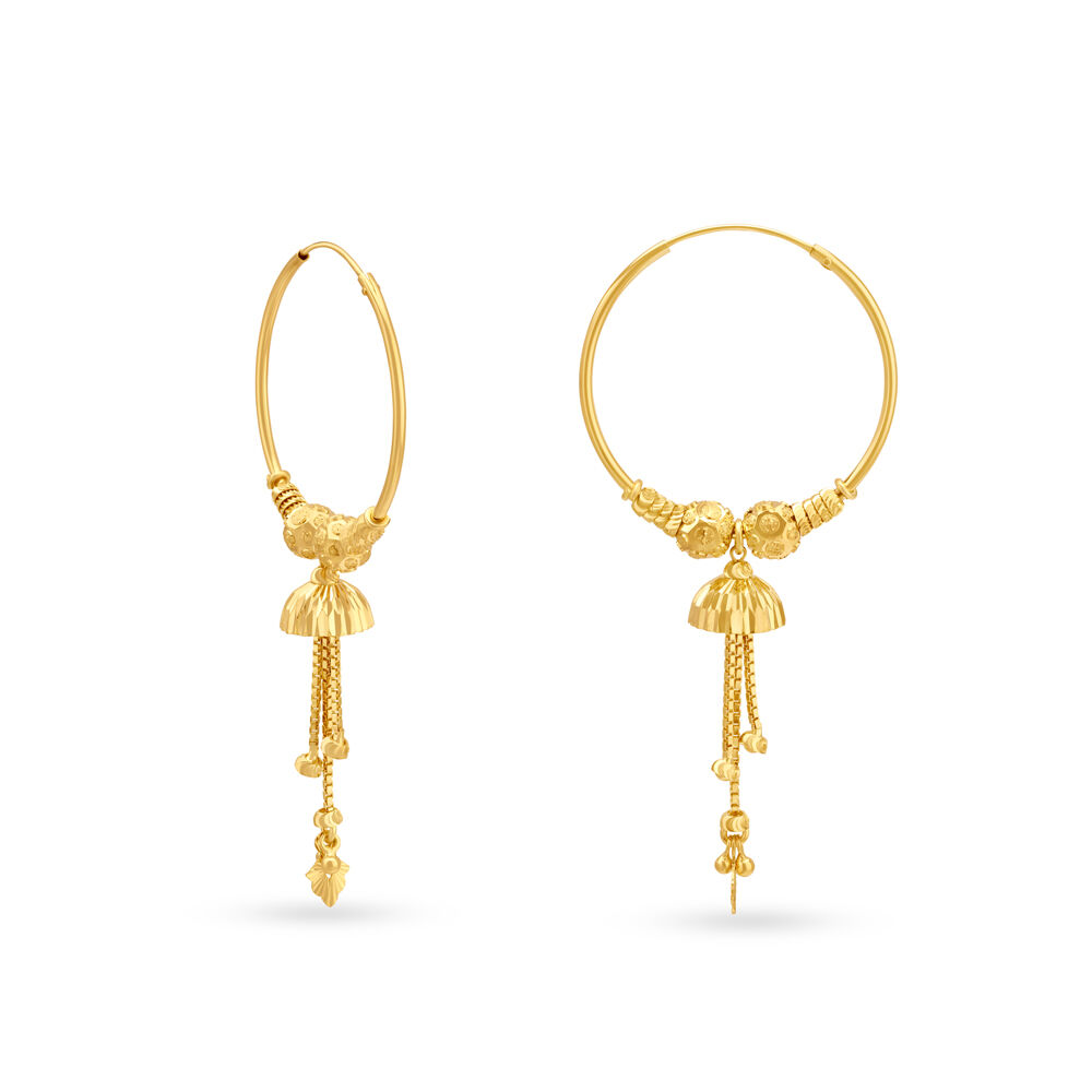 Gold earrings round design store