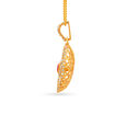 Ruby Gold Pendant With Floral And Wheel Motif,,hi-res 2