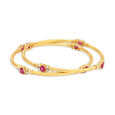 Ruby Stone Studded Gold Bangle 