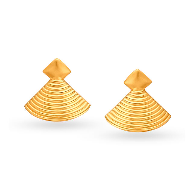 Enticing Contemporary Gold Stud Earrings 