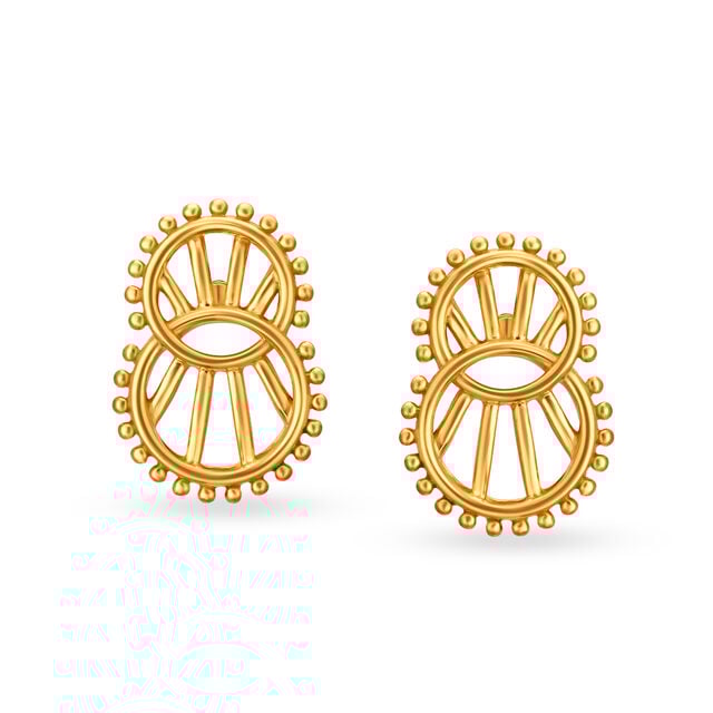 Glorious Yellow Gold Interlock Stud Earrings,,hi-res 