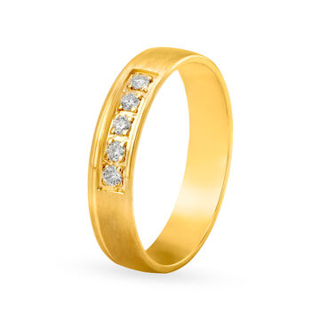 Suave 18 Karat Yellow And White Gold And Diamond Ring