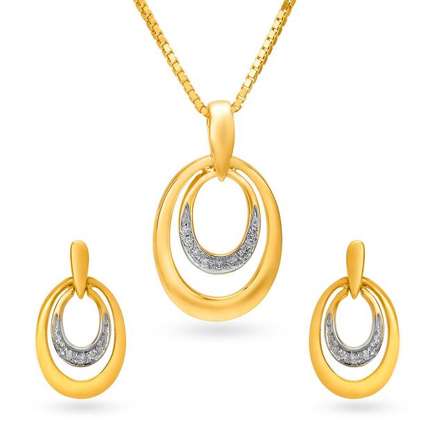 Sherlyn Diamond Pendant and Earrings Set 