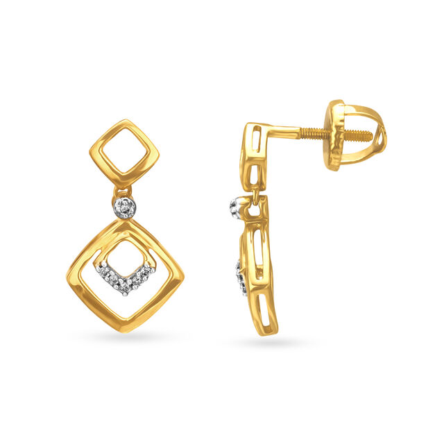 Geometric Elegant Diamond Pendant and Earrings Set 4