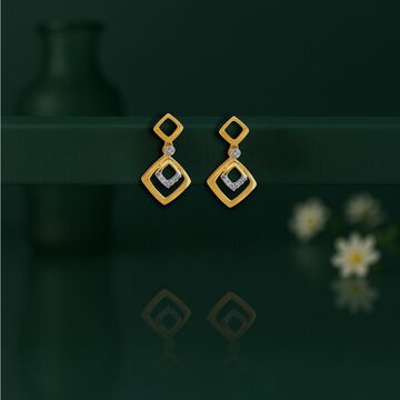 Contemporary Diamond Drop Earrings