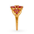 Charming 18 Karat Gold And Ruby Flower Ring,,hi-res 3