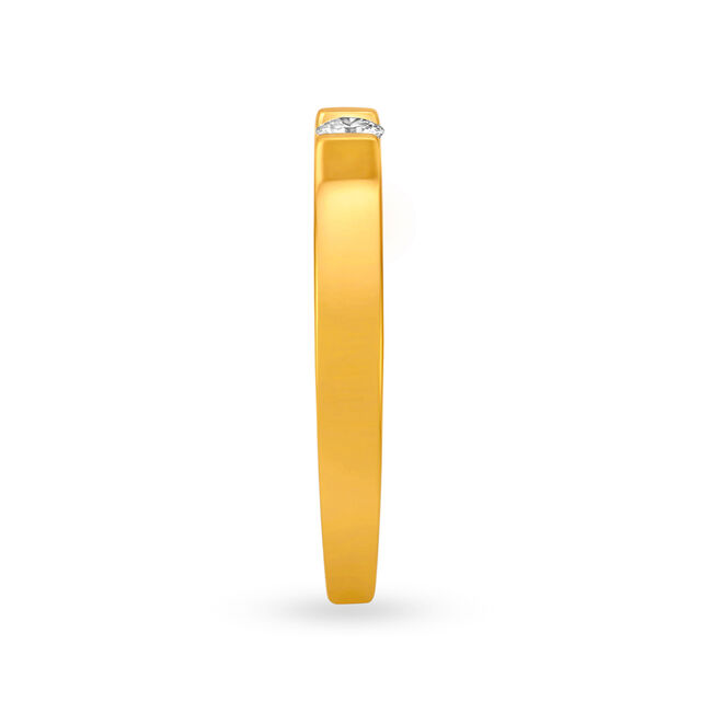 Classic 18 Karat Yellow Gold And Diamond Finger Ring,,hi-res 3