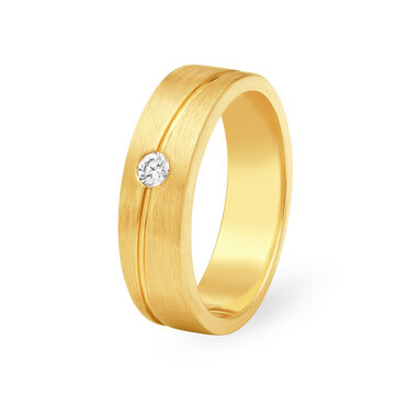 Classic Line Pattern Diamond Band for Men