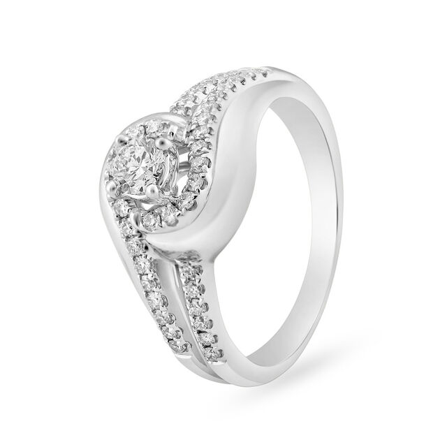 Swirl Diamond Finger Ring 