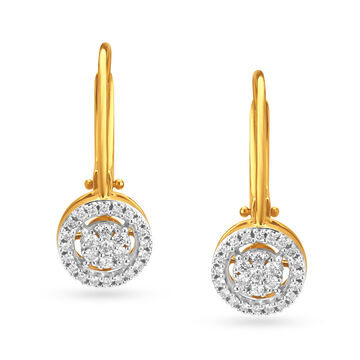 Round Bold Gold and Diamond Hoop Earrings