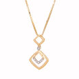 Sophisticated 18 Karat Yellow Gold And Diamond Rhombus Pendant,,hi-res 