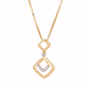 Sophisticated 18 Karat Yellow Gold And Diamond Rhombus Pendant